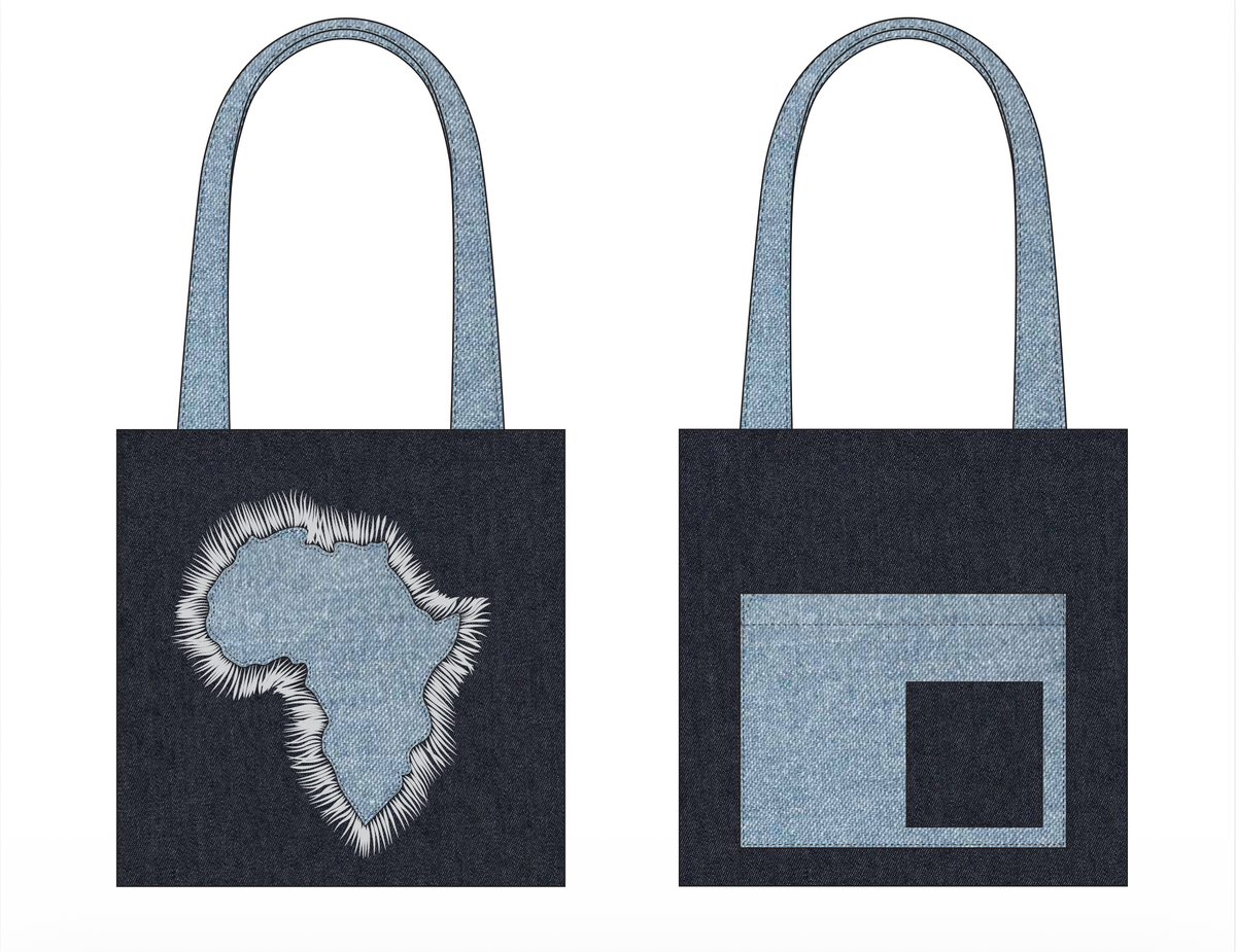 J'adore L'afrique Tote Bag (Blue)