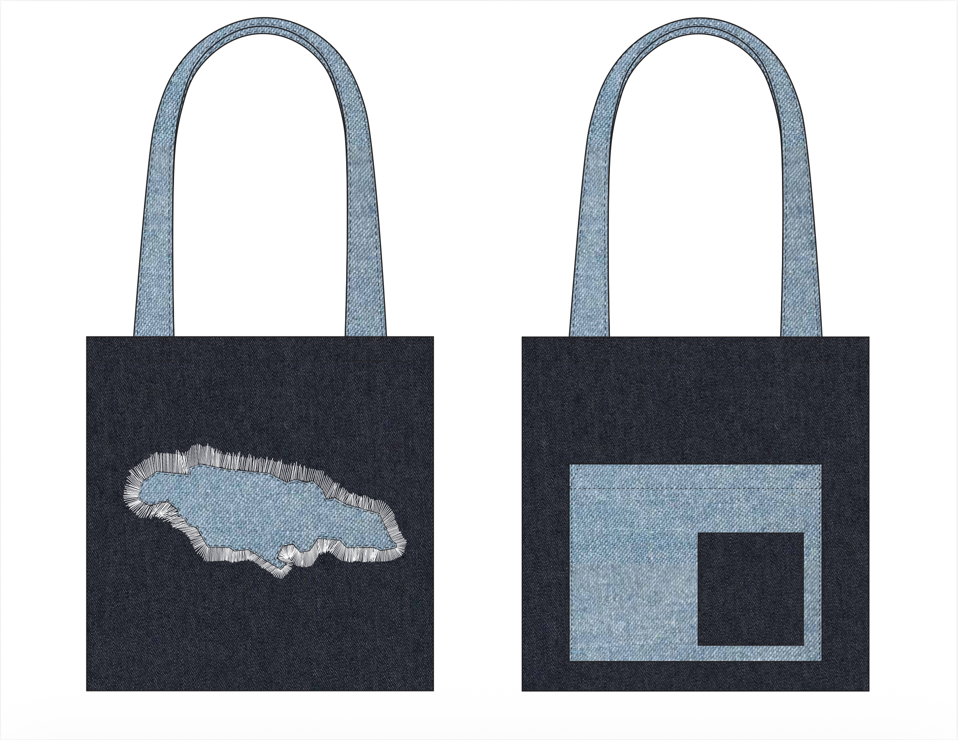 J'adore la Jamaïque Tote Bag (Blue)